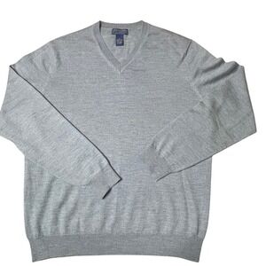 Joseph & Lyman Men's‎ Merino Wool V-Neck Sweater, Soft Knit Pullover - Large